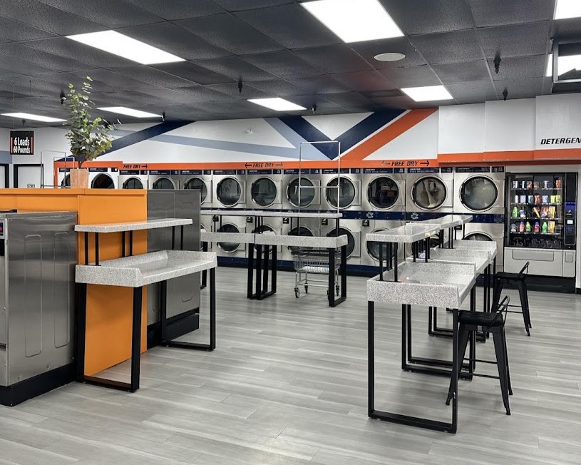 Self-service laundry machines at Mays Laundromat